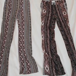 Patterned Bell Bottom Pants